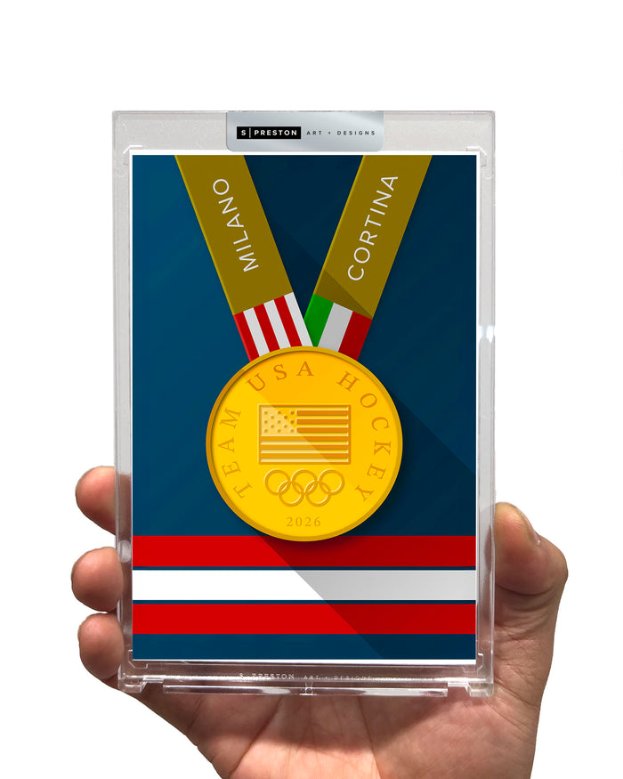 Minimalist Team USA 2026 Hockey Gold Medal Print