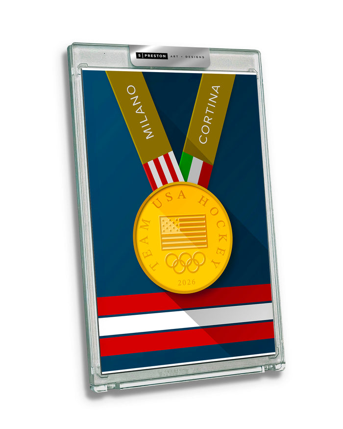 Minimalist Team USA 2026 Hockey Gold Medal Print