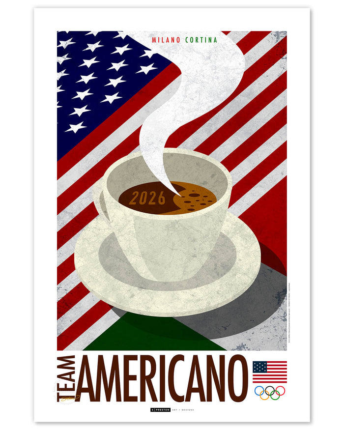 Team USA 2026 Milano Cortina Winter Olympics limited edition art print by S. Preston, officially licensed wall art