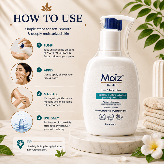 Moiz LMF 48 Face & Body Lotion 200ml - Cosmosentials