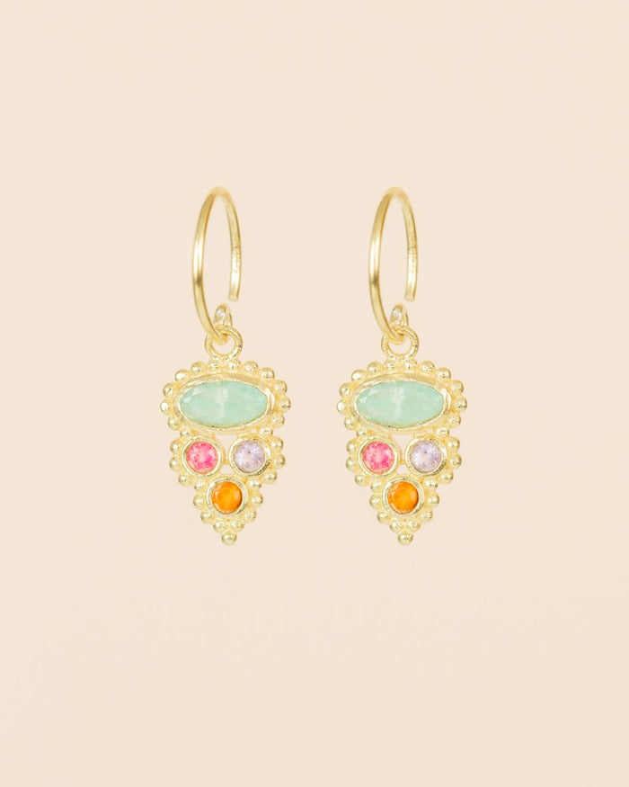 muja juma Saada Amazonite Oval Earrings - Precious Sparkle