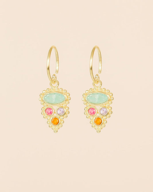 muja juma Saada Amazonite Oval Earrings - Precious Sparkle