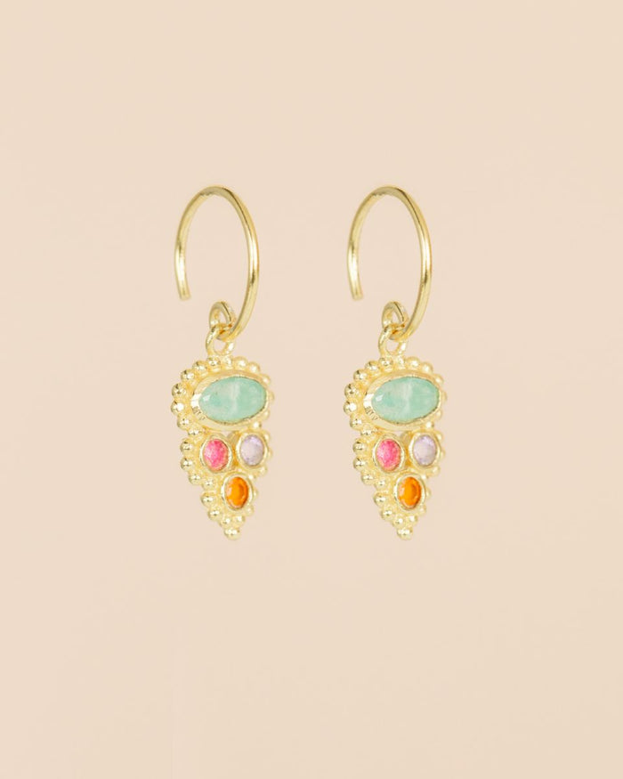 muja juma Saada Amazonite Oval Earrings - Precious Sparkle