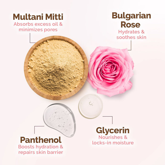 Multani Mitti Oil Balance Face Pack with Multani Mitti & Bulgarian Rose for Normal to Oily Skin - 100 g