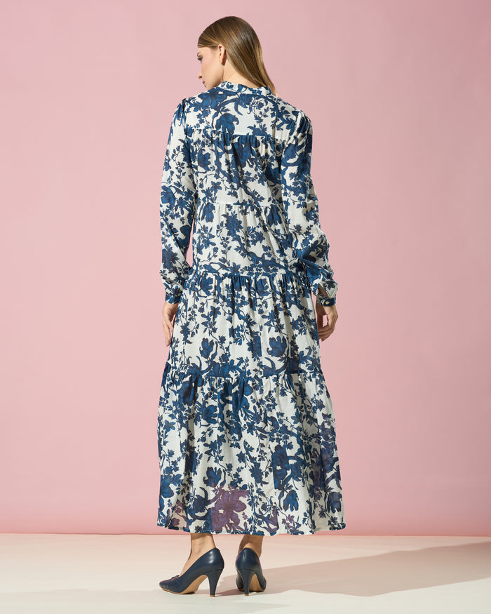 Navy Bloom Cotton Dress