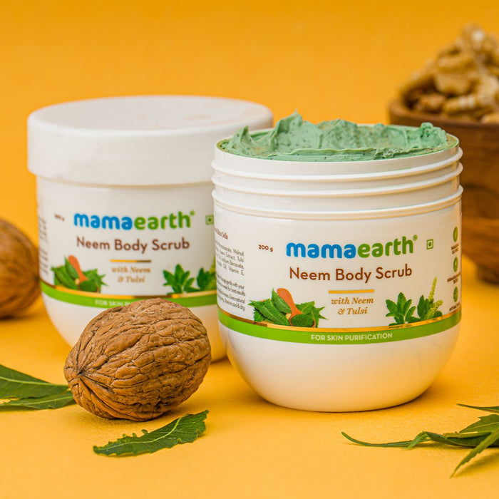Neem Body Scrub with Neem and Tulsi for Skin Purification - 200 g
