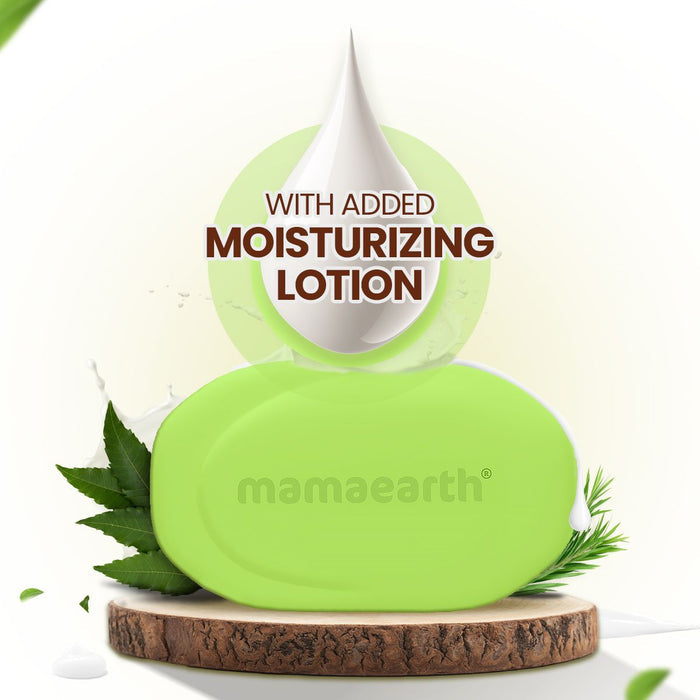 Neem Moisturizing Lotion Soap with Neem & Tea Tree for Skin Purification - (Pack Of 4) - 125 g X 4