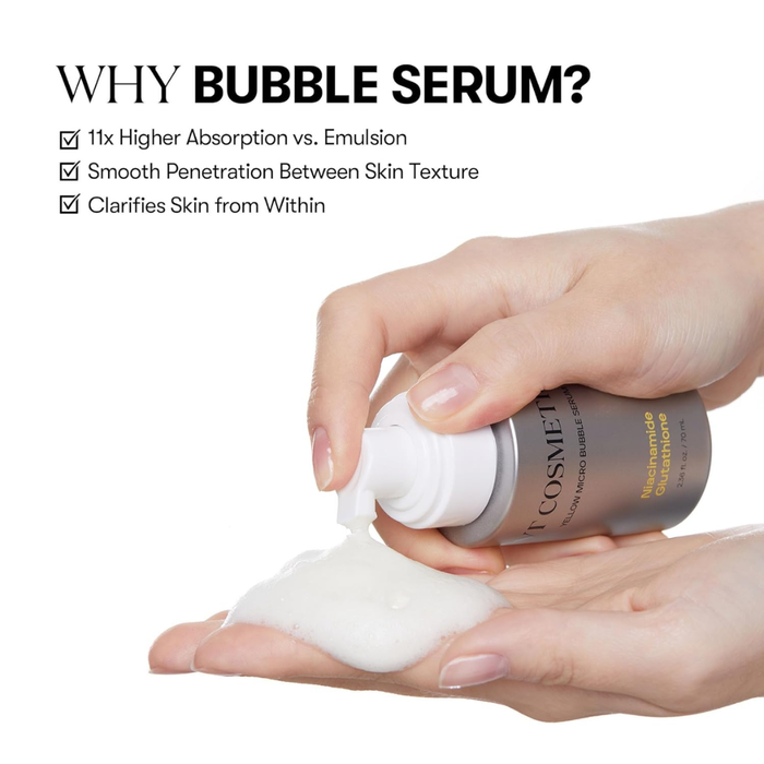 VT Cosmetics Niacinamide Glutathione Yellow Micro Bubble Serum Nudie Glow Australia