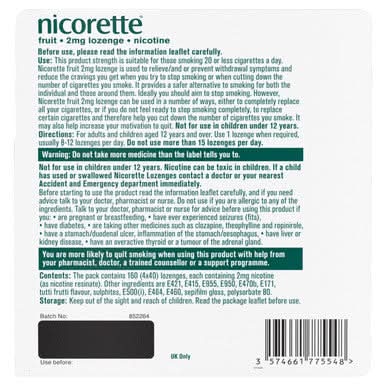Nicorette Fruit Lozenge 2mg 160 Pack