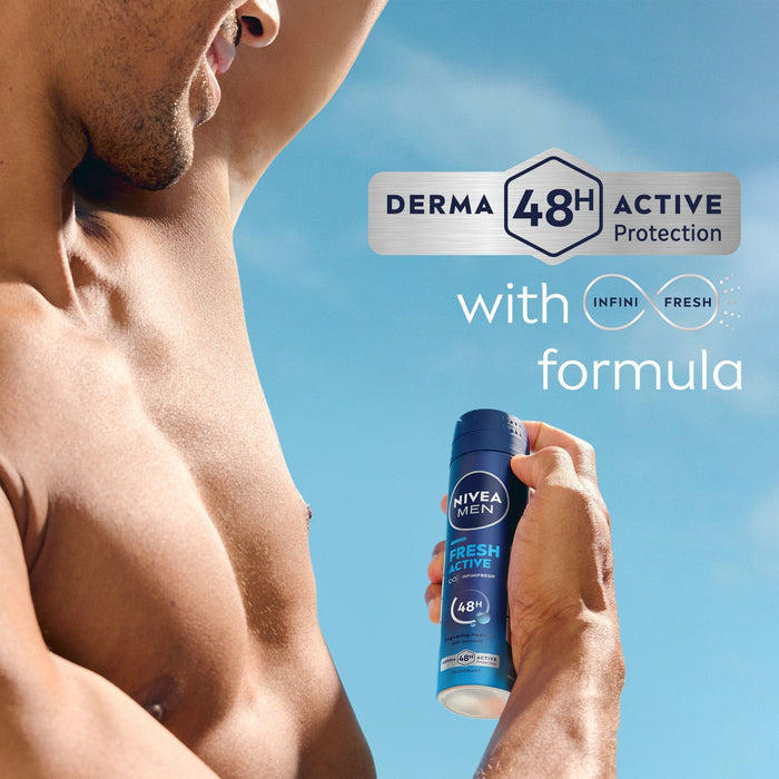 Nivea Men Fresh Active Anti-Perspirant Deodorant Spray 150ml - Makkah Pharmacy