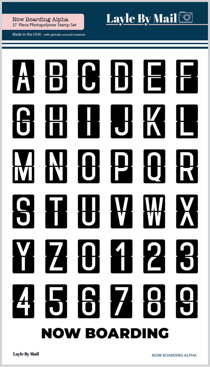 Now Boarding Alpha 4x6 Stamp Set