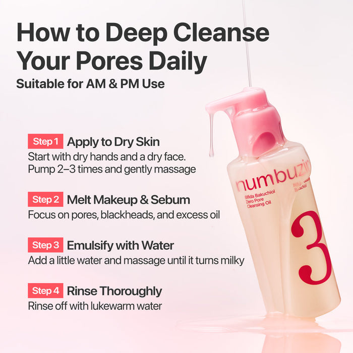 Numbuzin Bifida Bakuchiol Zero Pore Cleansing Oil 200ml