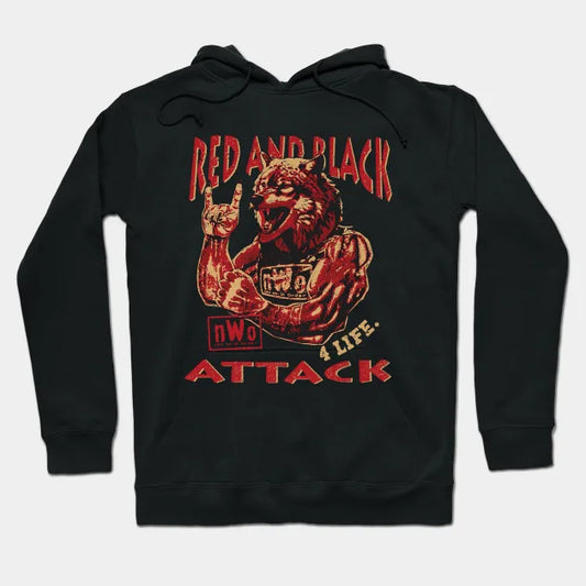 Nwo Red And Black Attack Hoodie