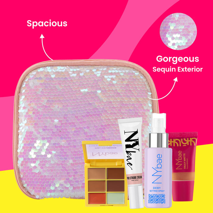 NY Bae Sequin Glam Pouch 1 pc