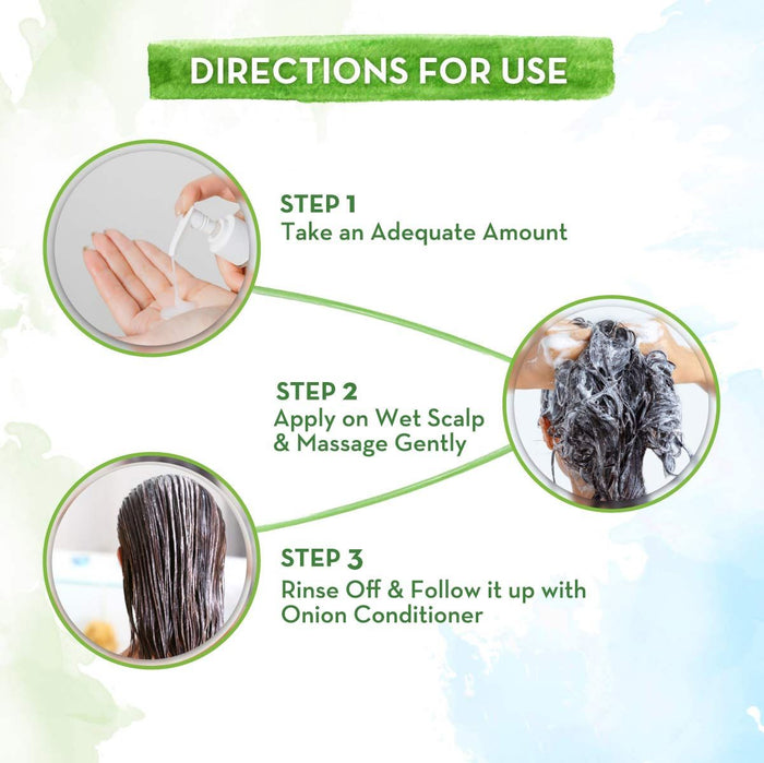 Mamaearth onion shampoo how to use steps