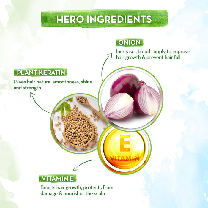 Mamaearth onion shampoo enriched with onion oil and keratin
