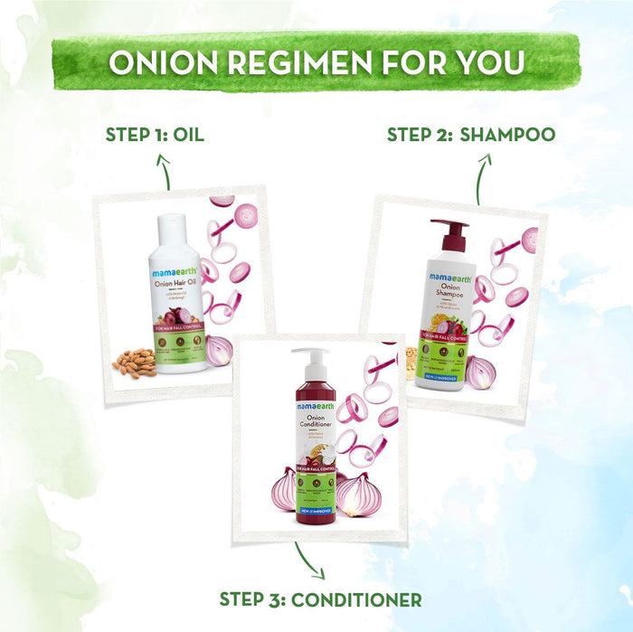 Mamaearth onion shampoo complete hair care regimen