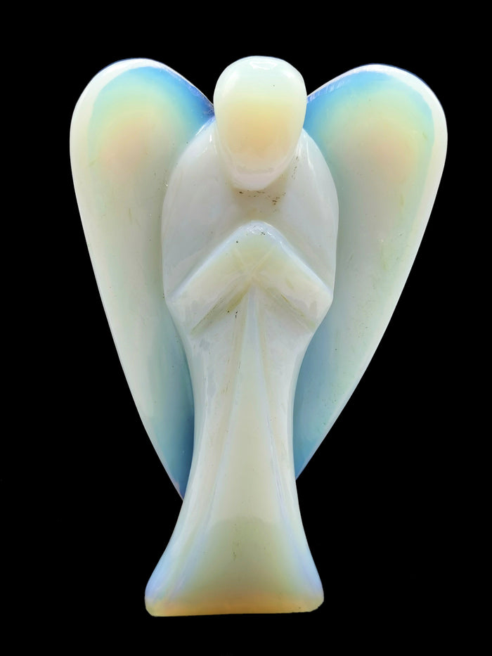 Opalite Angel figurine - Crystal Healing / Reiki / Chakra - 6.5 inches and 480 gms (1.06 lb) | Home Decor