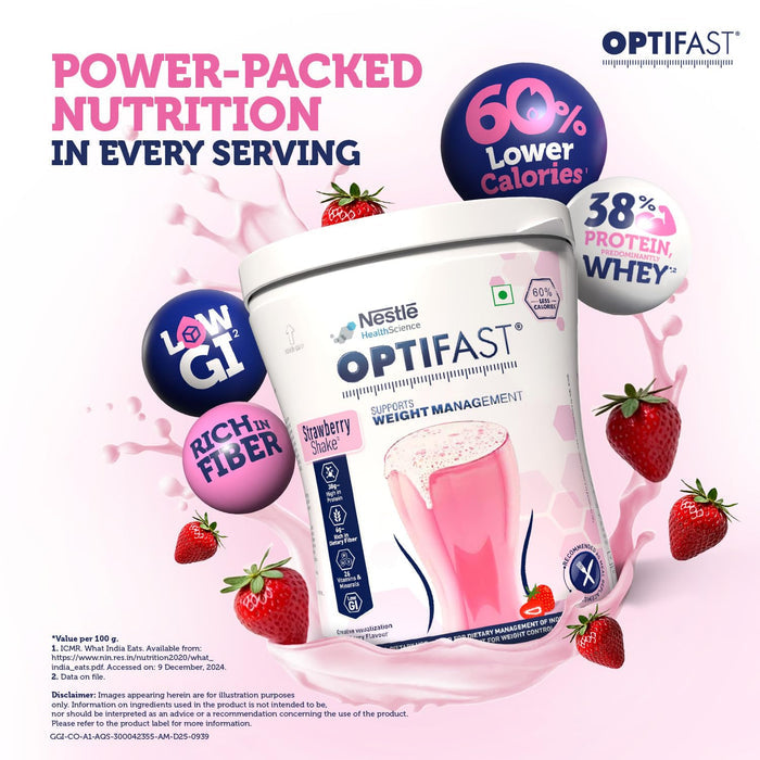 Optifast Weight Management Shake | Strawberry Flavour | Scientifically Designed Weight Loss Diet | Meal Replacement Shake for Weight Loss | 400g Jar