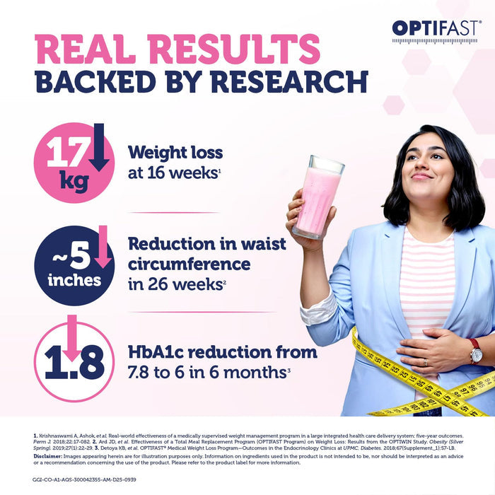 Optifast Weight Management Shake | Strawberry Flavour | Scientifically Designed Weight Loss Diet | Meal Replacement Shake for Weight Loss | 400g Jar
