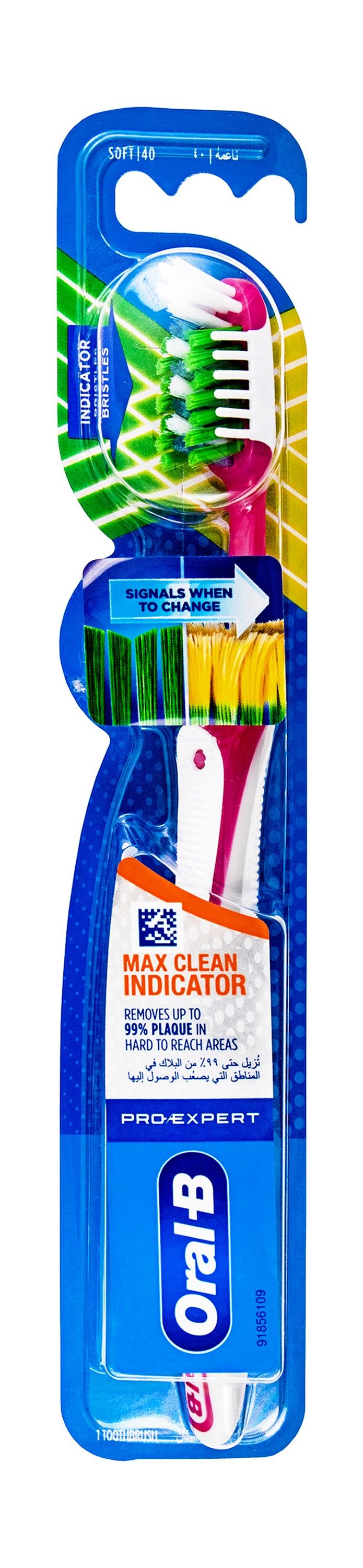 Oral-B Pro-Expert Max Clean Indicator Pink & White Soft Toothbrush, 1 Piece - Makkah Pharmacy