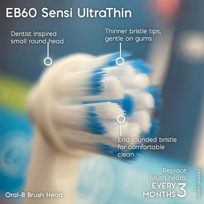 Oral-B Sensi Ultrathin Replacement Toothbrush Heads, 2 Pieces - Makkah Pharmacy
