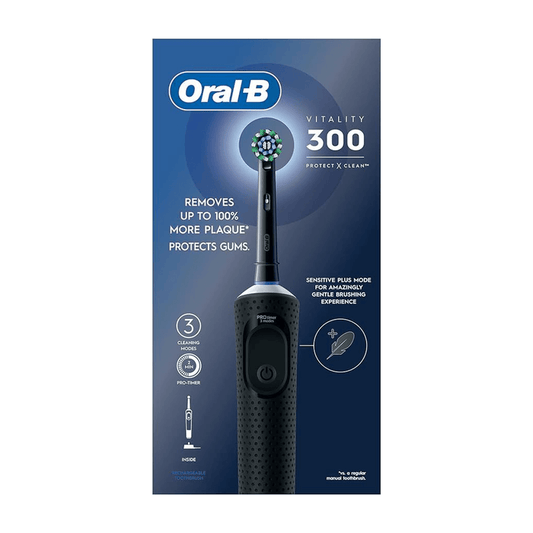 Oral-B Vitality 300 Protect X Clean Rechargeable Electric Toothbrush - Black, 1 Pack - Makkah Pharmacy