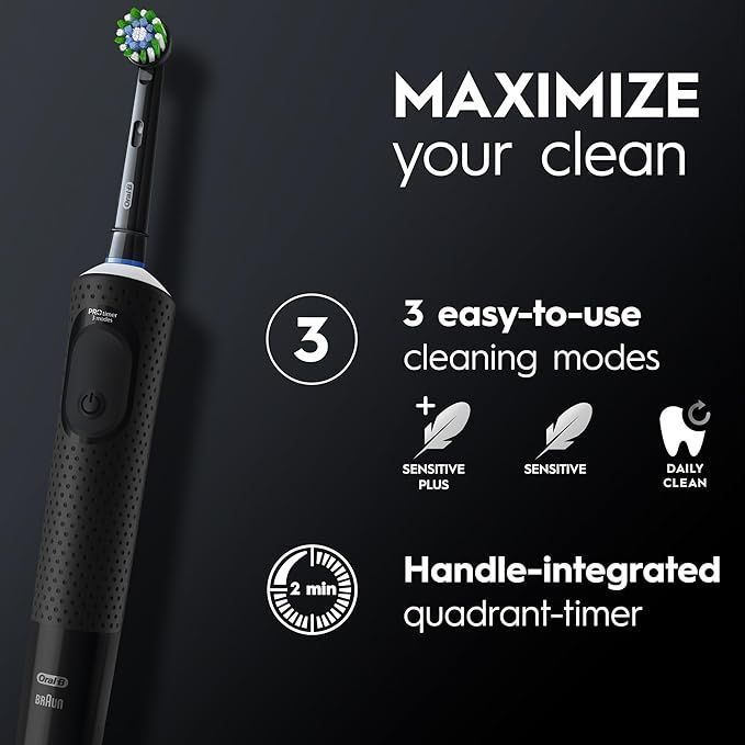 Oral-B Vitality 300 Protect X Clean Rechargeable Electric Toothbrush - Black, 1 Pack - Makkah Pharmacy