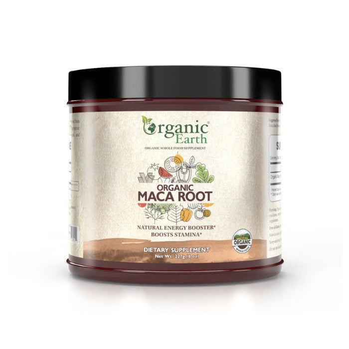 Organic Earth Maca Root Powder for Energy and Vitality Support - 227g Organic Earth