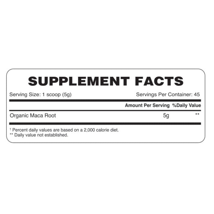 Organic Earth Maca Root Powder for Energy and Vitality Support - 227g Organic Earth