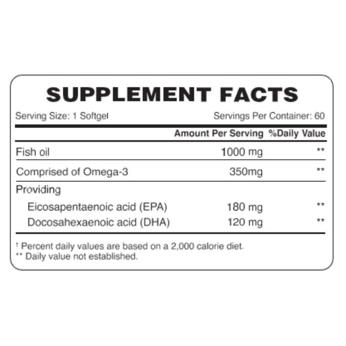 Organic Earth Omega-3 Fish Oil 1000mg, EPA & DHA for Heart, Brain and Joint Health - 60 Softgels Organic Earth