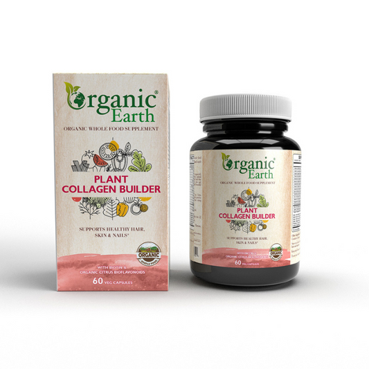 Organic Earth Plant Collagen Builder 60 Capsules – Vegan Collagen Support Organic Earth