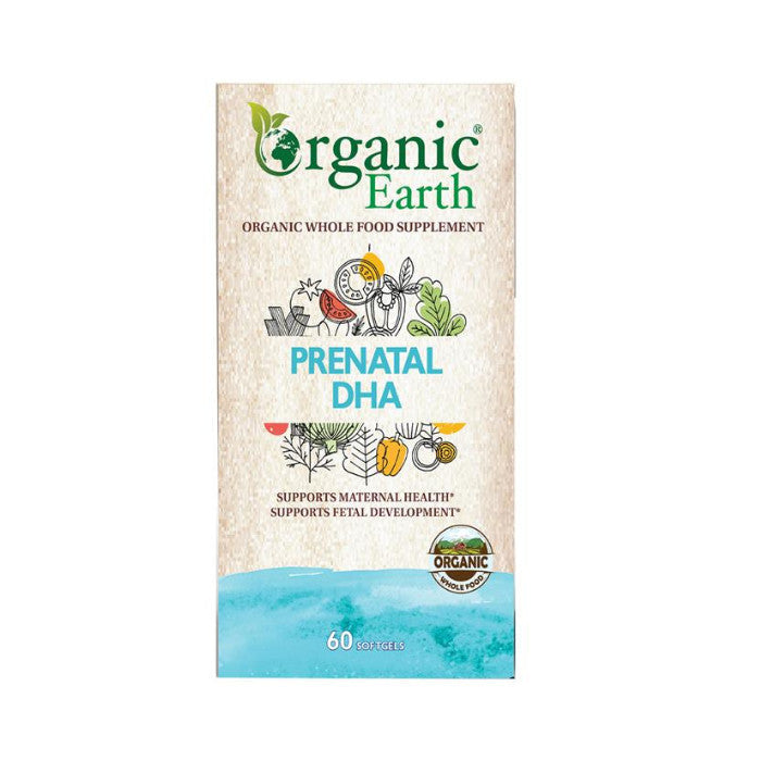 Organic Earth Prenatal DHA for Pregnancy and Lactation Support - 60 Softgels Organic Earth
