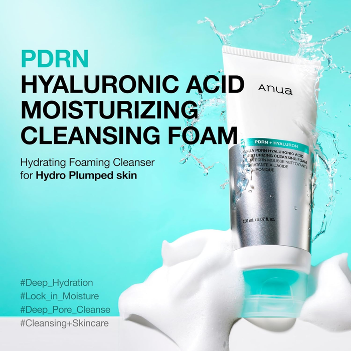 Anua PDRN Hyaluronic Acid Moisturizing Cleansing Foam Nudie Glow Australia