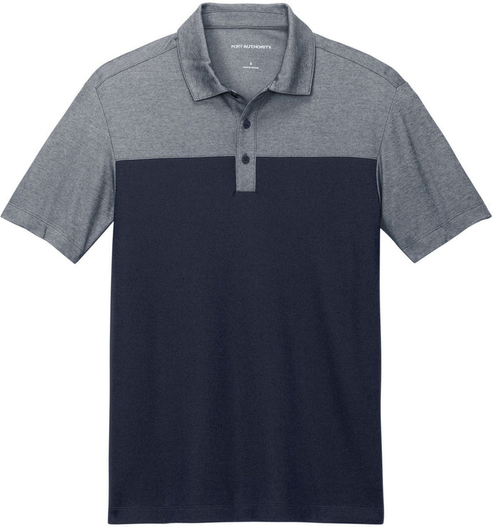 Port Authority Fine Pique Blend Blocked Polo