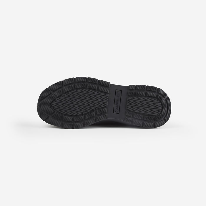Black sole of black runner trainer