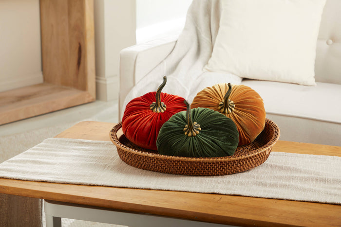 Pumpkin Extra Large Velvet, Fall Accent, Halloween, Tabletop