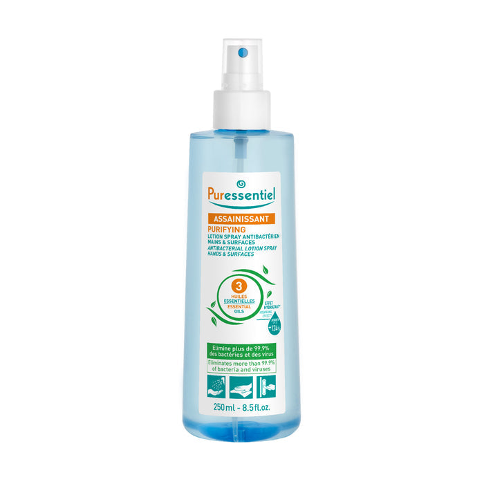 Puressentiel Purifying Antibacterial Lotion Spray Hands & Surfaces with 3 Essential Oils 250ml Puressentiel