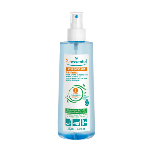 Puressentiel Purifying Antibacterial Lotion Spray Hands & Surfaces with 3 Essential Oils 250ml Puressentiel