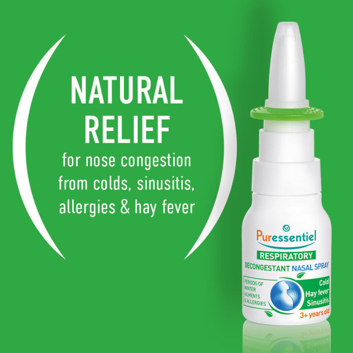 Puressentiel Respiratory Decongestant Nasal Spray, Natural Relief for Blocked Nose, Sinusitis & Allergies – 15ml Puressentiel