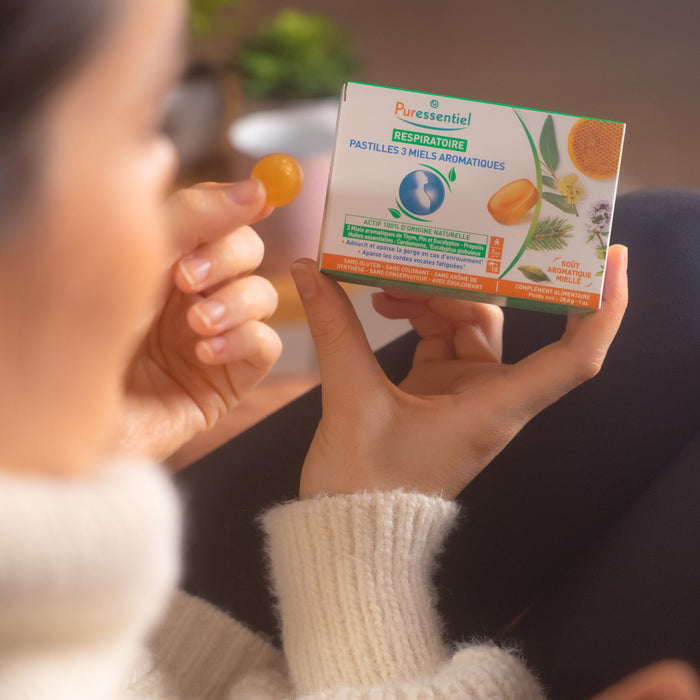 Puressentiel Respiratory Pastilles with 3 Aromatic Honeys 18 's Puressentiel