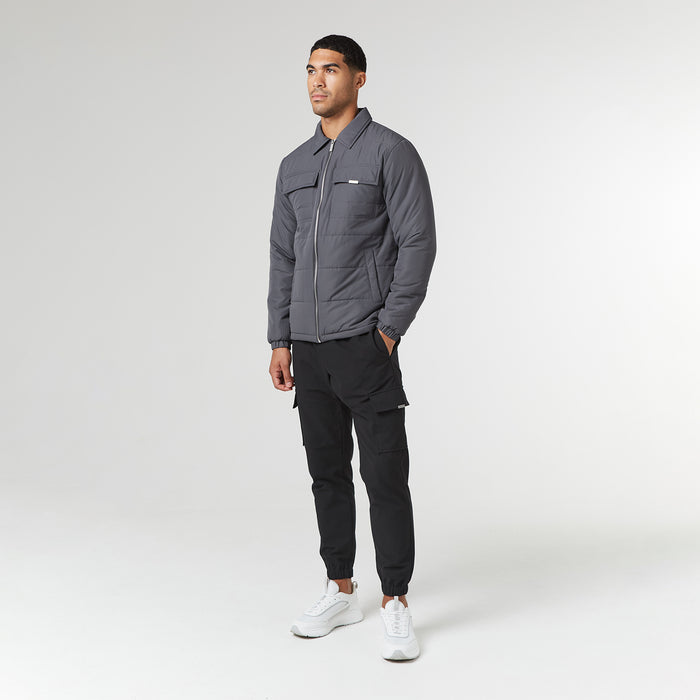 Quilted Overshirt Jacket | Charcoal