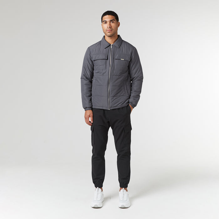 Quilted Overshirt Jacket | Charcoal