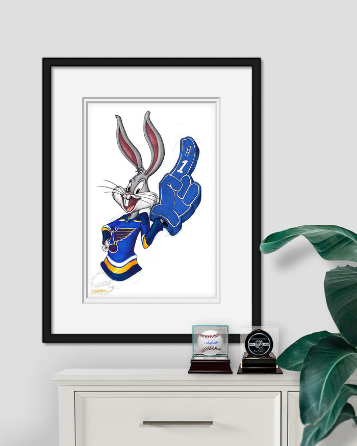 Rabbit Hockey Fan x NHL Blues Bugs Bunny Limited Edition Art Print