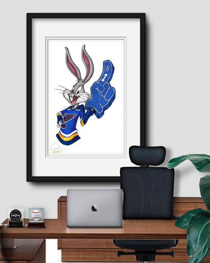 Rabbit Hockey Fan x NHL Blues Bugs Bunny Limited Edition Art Print