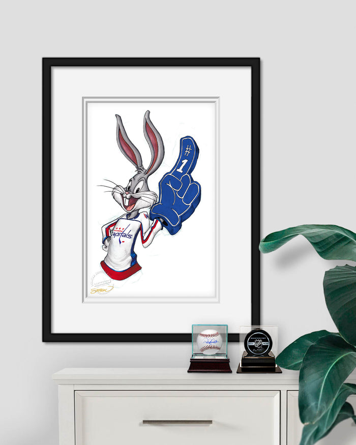 Rabbit Hockey Fan x NHL Capitals Bugs Bunny Limited Edition Art Print