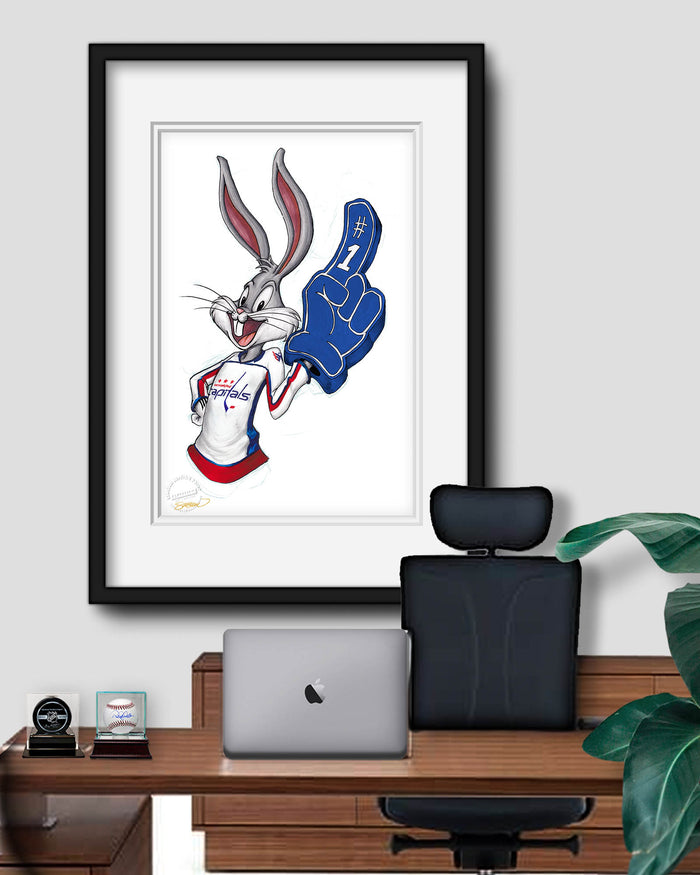 Rabbit Hockey Fan x NHL Capitals Bugs Bunny Limited Edition Art Print