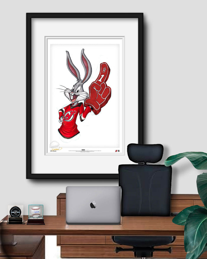 Rabbit Hockey Fan x NHL Devils Bugs Bunny Limited Edition Art Print