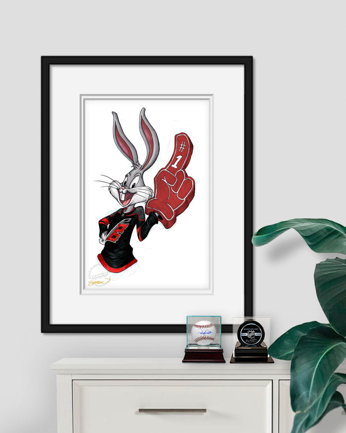 Rabbit Hockey Fan x NHL Hurricanes Bugs Bunny Limited Edition Art Print