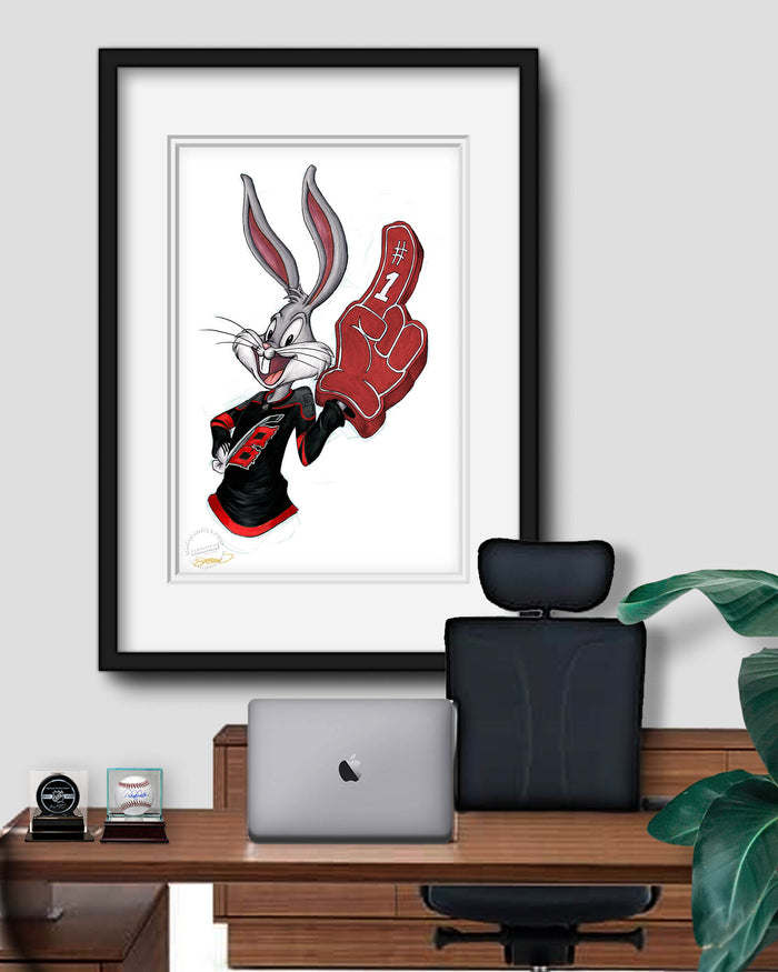 Rabbit Hockey Fan x NHL Hurricanes Bugs Bunny Limited Edition Art Print